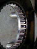 the driven joint splines, showing wear